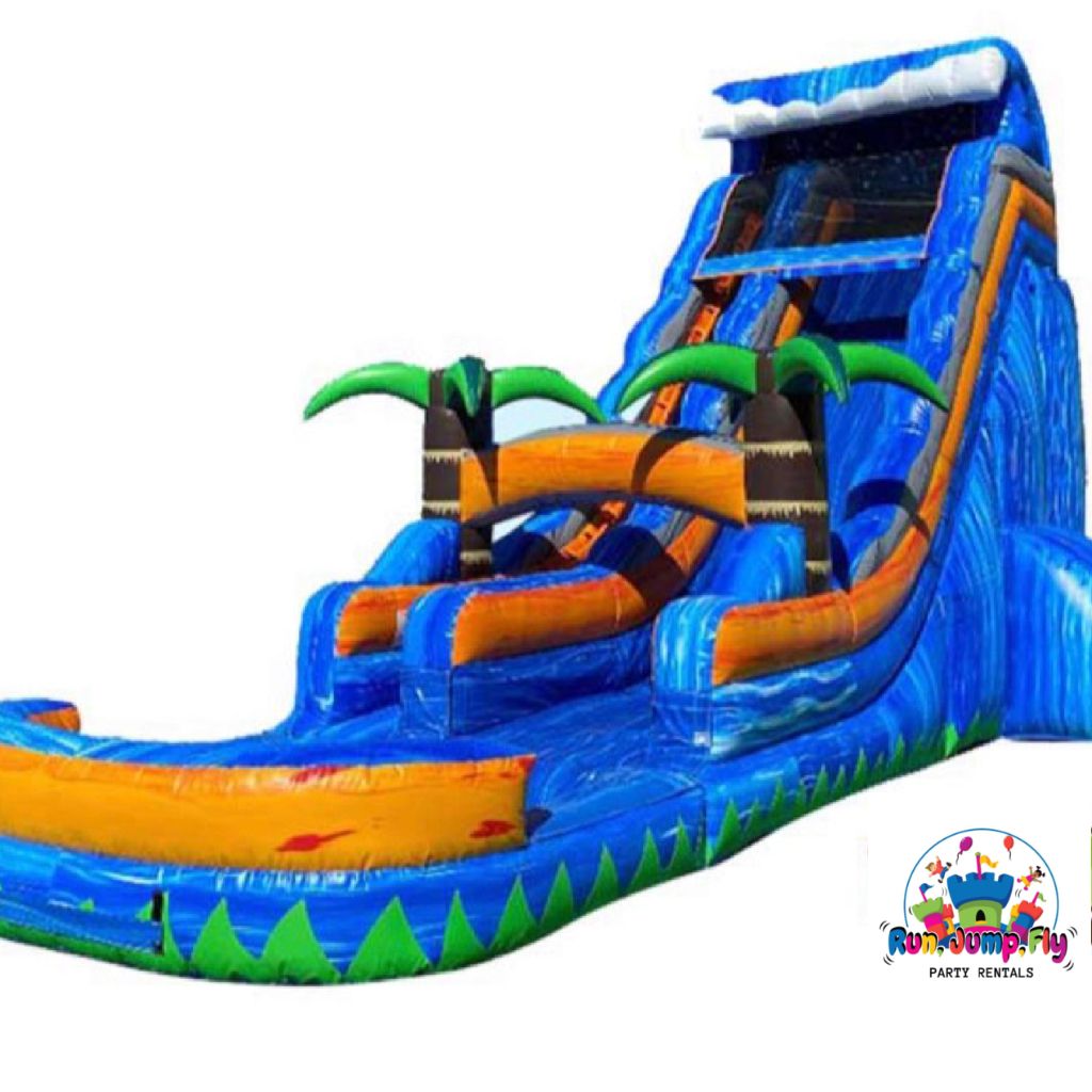 Tropical Palm Tree Inflatable Water Slide Run Jump Fly Party Rentals