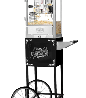 8oz Black Popcorn Machine Bar Style With Stan